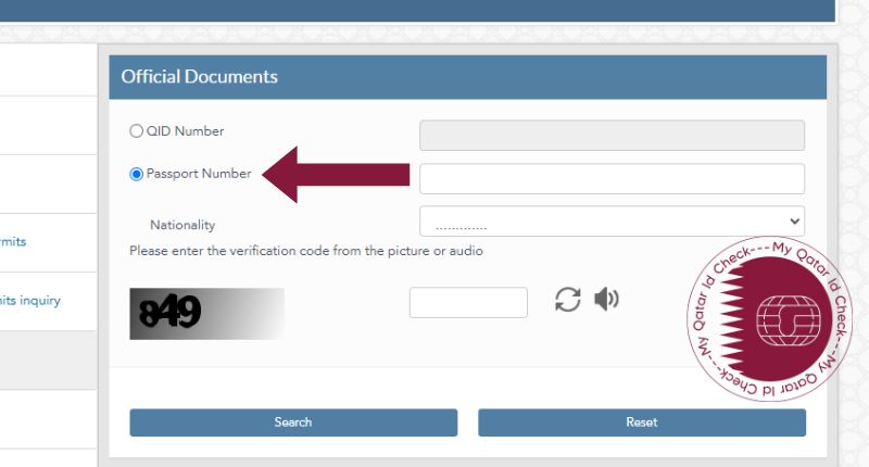 Check Your Qatar ID through the Passport Number