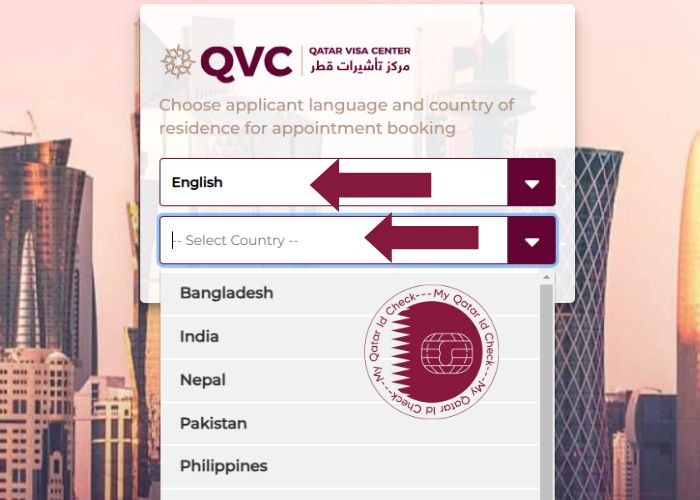 select your country and language