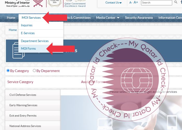 Qatar ID Renew Using MOI website